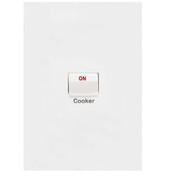 Hager Finesse Cooker Switch 40A Double Pole Vertical
