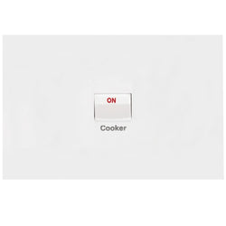 Hager Finesse Cooker Switch 40A Double Pole Horizontal Matt White