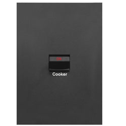 Hager Finesse Cooker Switch 40A Double Pole Vertical Matt Black