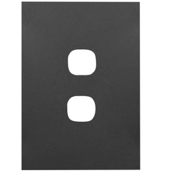 Hager Finesse 2 Gang Hybrid Matt Black