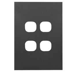 Hager Finesse 4 Gang Hybrid Matt Black
