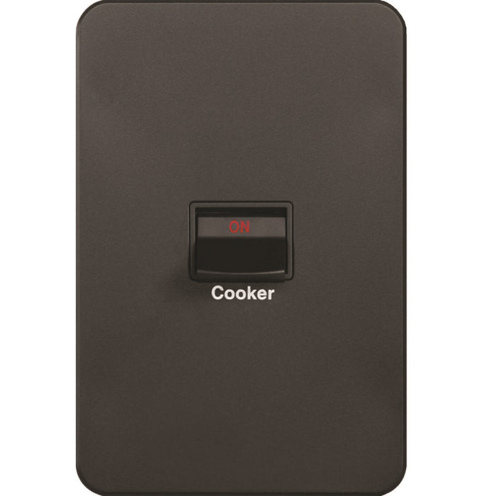 Hager Silhouette 40A 2 Pole Cooker Switch Matt Black