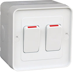 Hager Weatherproof 2G 16A Switch