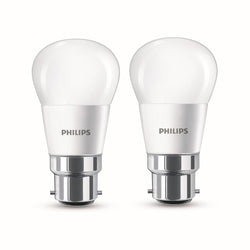 Philips LED Lustre 5.5-40W BC B22 2700K P45 Frosted Non-Dimmalbe 2pc
