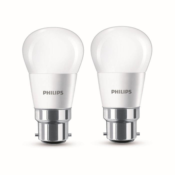 Philips LED Lustre 5.5-40W BC B22 2700K P45 Frosted Non-Dimmalbe 2pc
