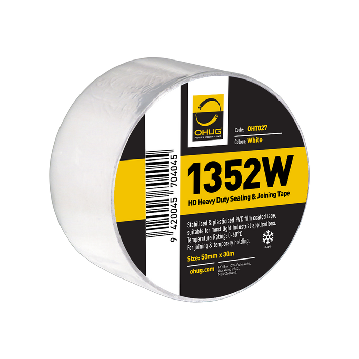 Ohug 1352W White PVC Sealing and Jointing Tape 50mm x 30m