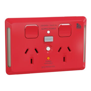 Clipsal RCD 10mA Twin socket 10A Horizontal RD