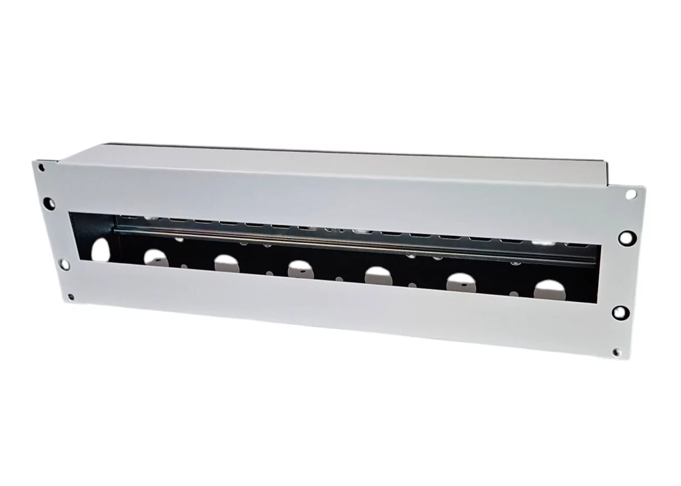 Rackpower Distribution Board: 3U 24Pole Grey With Fitted Din Rail & Earth Studs