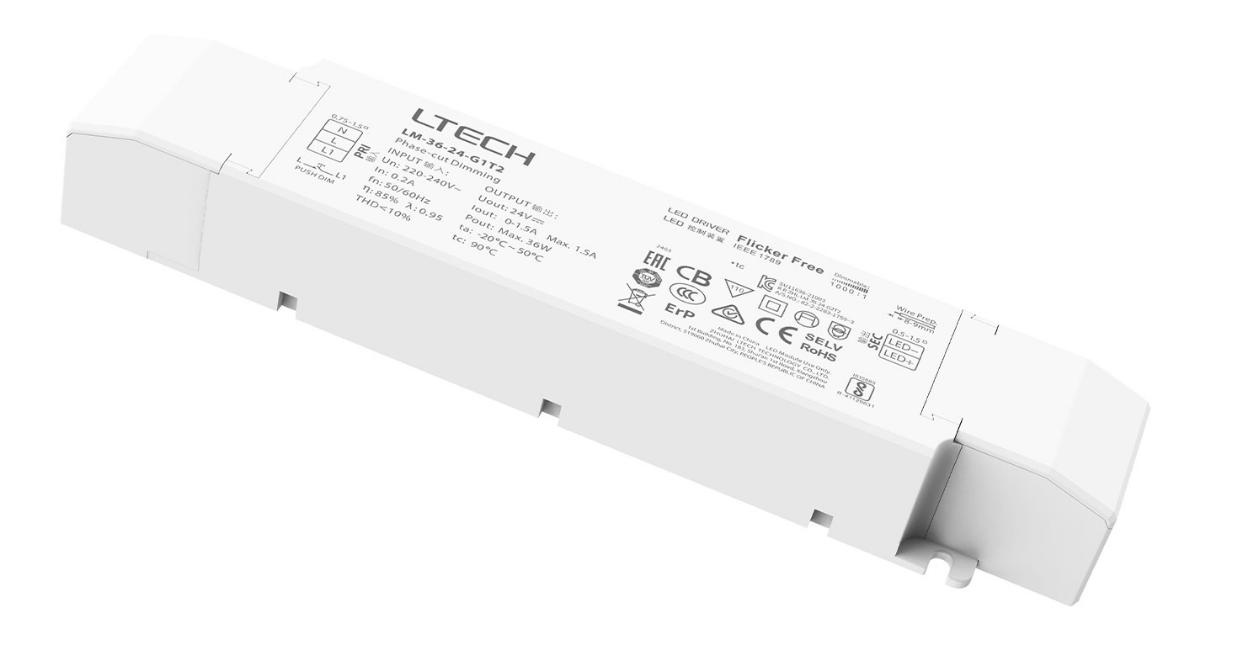 Ltech LM-36-24-G1T2 36W 24V Triac Dimmable Driver