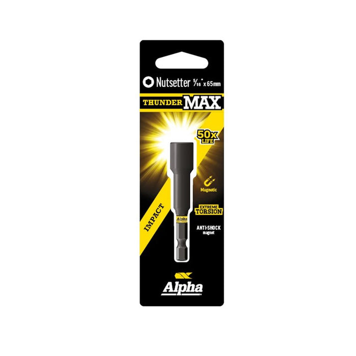 Alpha ThunderMax 5/16in x 65mm Impact Magnetic Nutsetter Carded