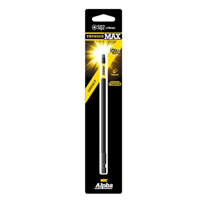 Alpha ThunderMax SQ2 x 150mm Impact Power Bit Carded