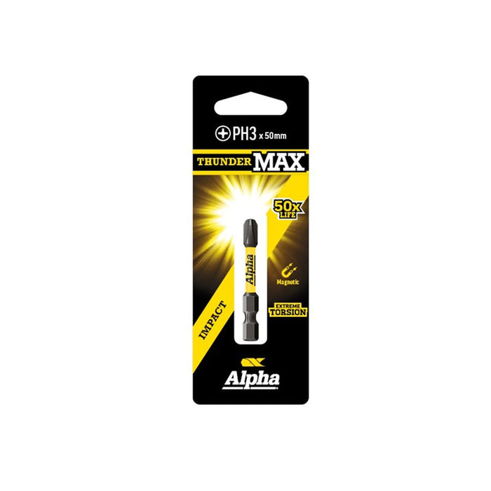 Alpha ThunderMax PH3 x 50mm Impact Power Bit Carded