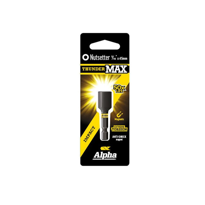 Alpha ThunderMax 5/16in x 45mm Impact Magnetic Nutsetter Carded