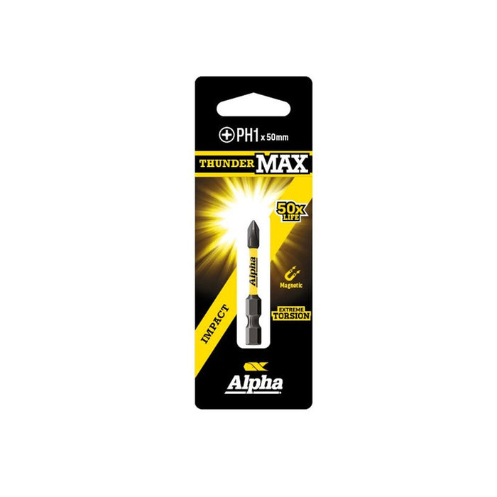 Alpha ThunderMax PH1 x 50mm Impact Power Bit Carded