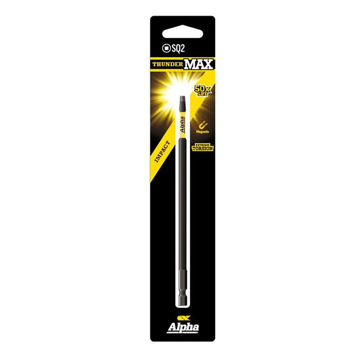 Alpha ThunderMax SQ2 x 100mm Impact Power Bit Carded