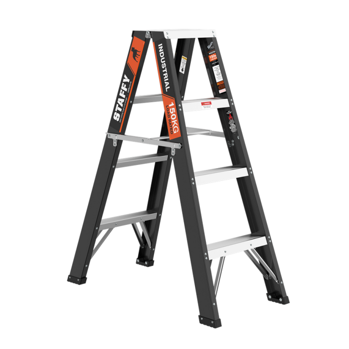 Staffy Step Ladder Double Sided Fibreglass 4 Step 150kg rated