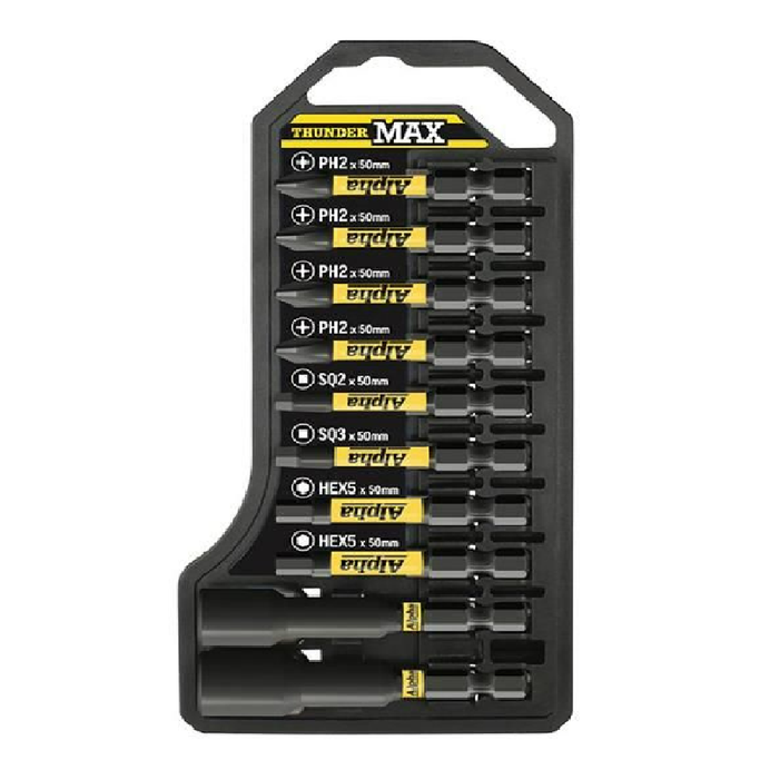 Alpha ThunderMax 10 Piece Impact Driver Bit Set