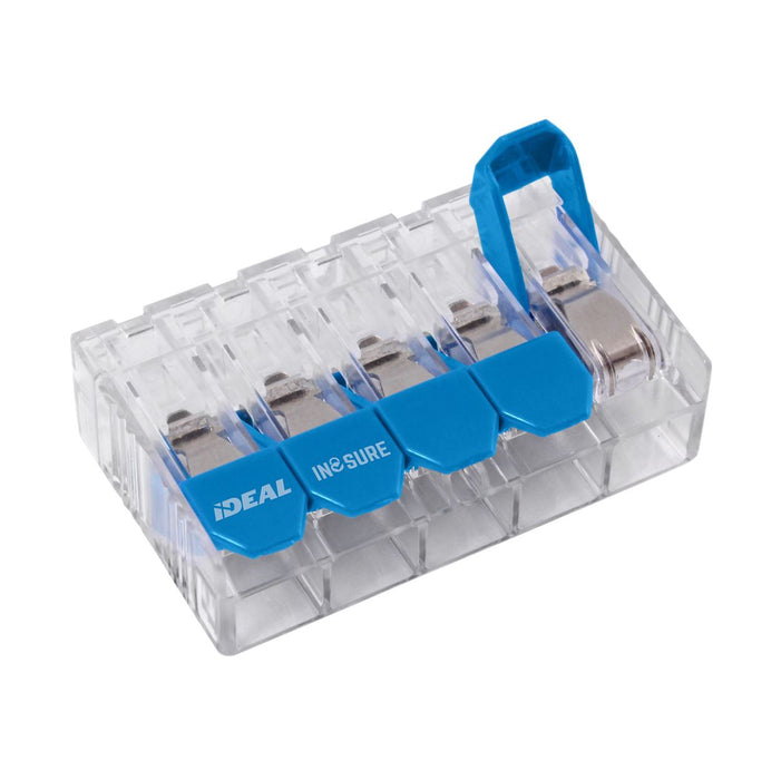 Ideal 30A 5 Port Wire Connector Lever. 20Pc Jar. 0.5 mm2 to 6.0 mm2