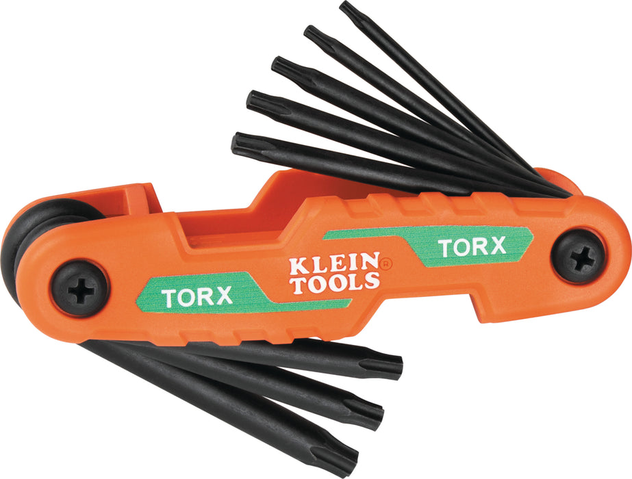 Klein 8 Key Compact Folding Hex Key Set - Torx