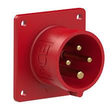 Emptec Plug 16Amp 4pole IP44 6h Panel Flanged Straight 70x70 flange