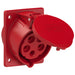 Emptec Socket 32Amp 5pole IP44 6h Panel Flanged Sloping