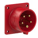 Emptec Plug 16Amp 5pole IP44 6h Panel Flanged Straight