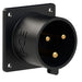 Emptec Plug 32Amp 3pole IP44 6h Black Panel Flanged Straight