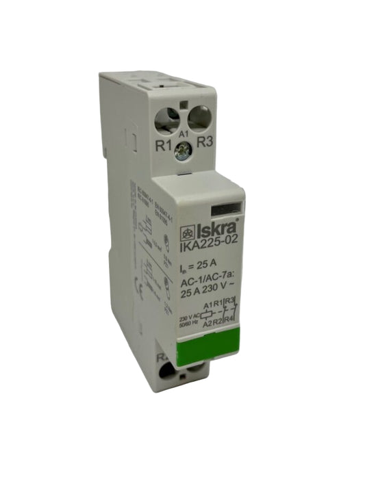 Mardag Iskra 2 Pole 25 Amp NORMALLY CLOSED Modular Contactor 400VAC Contacts 230VAC Coil