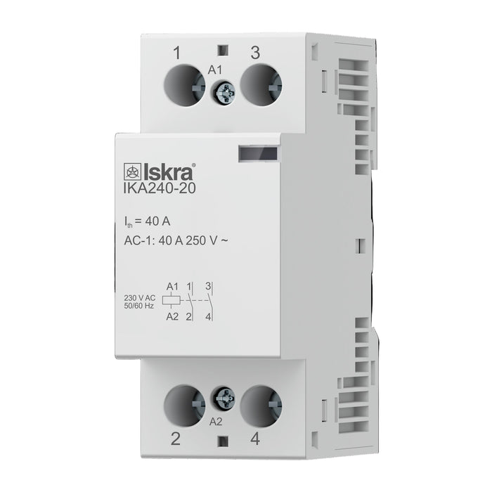 Mardag Iskra 2 Pole 40 Amp Normally Open Modular Contactor 400VAC Contacts 230VAC Coil