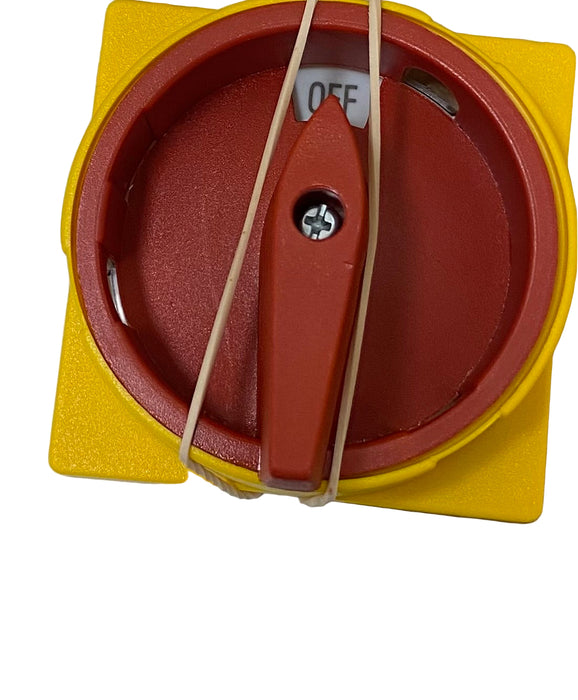 Kraus & Naimer Handle Locking 64mm Square Red/Yellow