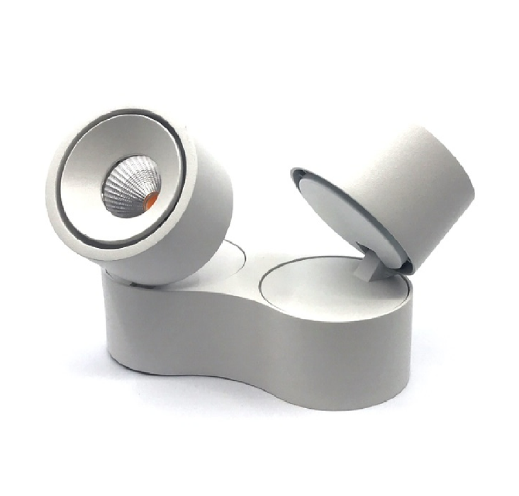 Hugo LED Spotlight 9W 3000K 48deg Dim Twin Rotate & Tilt White