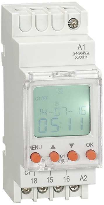 Reletek Digital Timer 7D24H 2M 24-264VAC/DC 16A 2CO