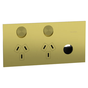 Clipsal Socket Sw Horiz Twin 1ExBLANK 10A 250V