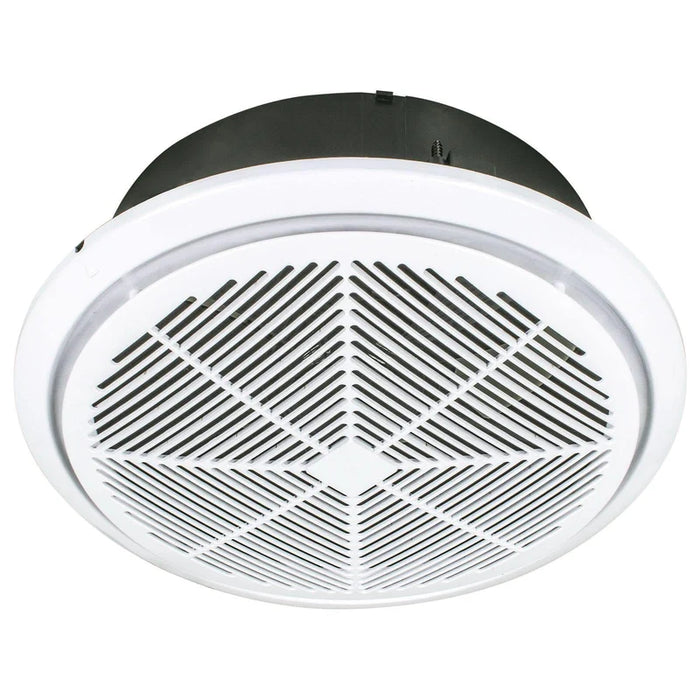 BRILLIANT WHISPER SMALL 240MM EXHAUST FAN WITH DRAFT STOPPER - WHITE