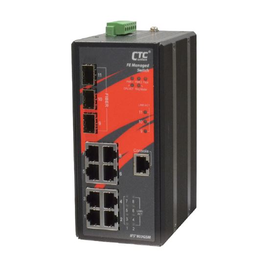 CTC Union 8 Port Fast Ethernet Managed Switch -40C~+75C