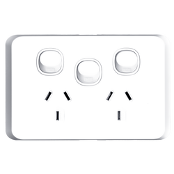 Tradesave Sleek 10A Double Power Point with Extra 16A Swtich