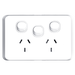 Tradesave Sleek 10A Double Power Point with Extra 16A Swtich