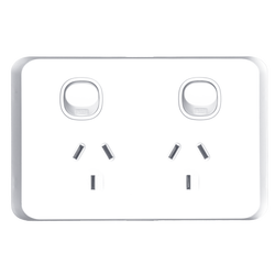 Tradesave Sleek Double 10A Horizontal Power Point