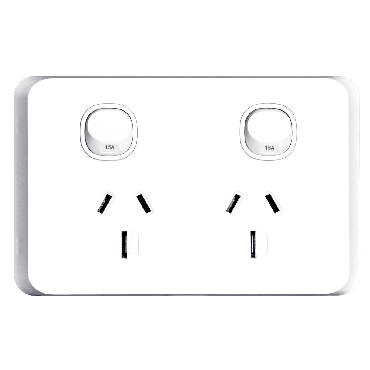 Tradesave Sleek Double 15A Horizontal Power Point — Scott Electrical