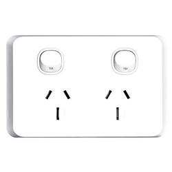 Tradesave Sleek Double 15A Horizontal Power Point