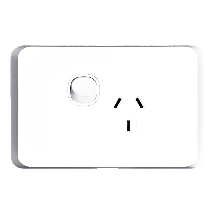 Tradesave Sleek Single 10A Horizontal Power Point