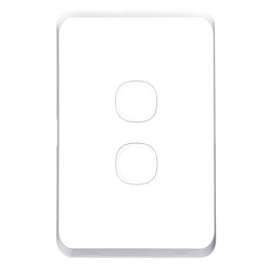 Tradesave Sleek 16A 2-Way Vertical 2 Gang PCU Switch