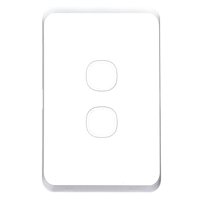 Tradesave Sleek 16A 2-Way Vertical 2 Gang PCU Switch