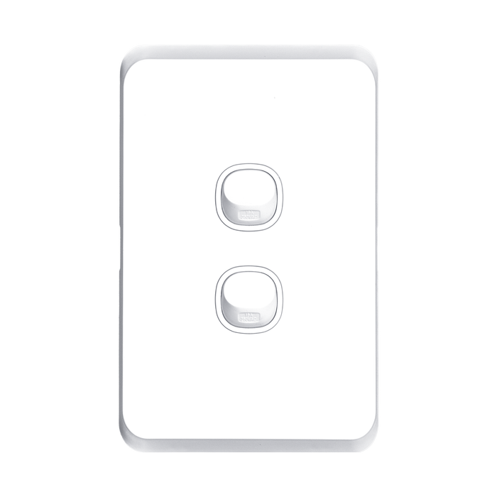 Tradesave Sleek 16A 2-Way Vertical 2 Gang Switch