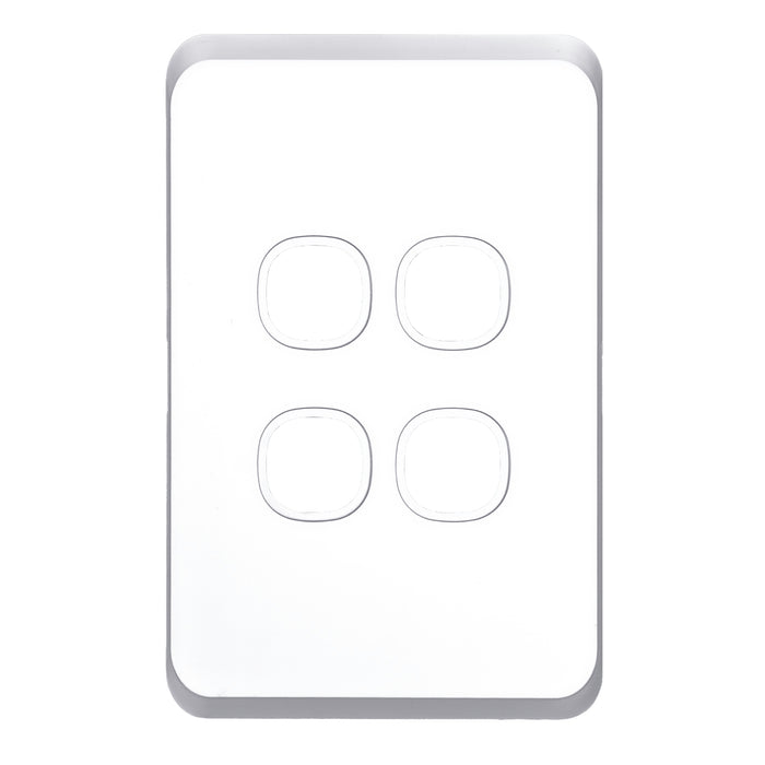 Tradesave Sleek 4 Gang Switch Plate ONLY