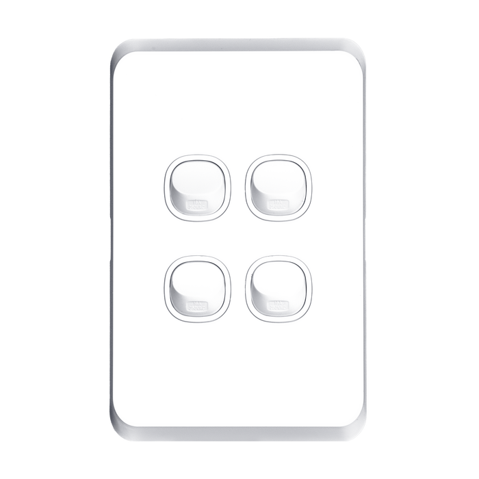 Tradesave Sleek 16A 2-Way Vertical 4 Gang Switch