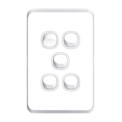 Tradesave Sleek 16A 2-Way Vertical 5 Gang Switch