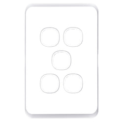 Tradesave Sleek 5 Gang Switch Plate ONLY