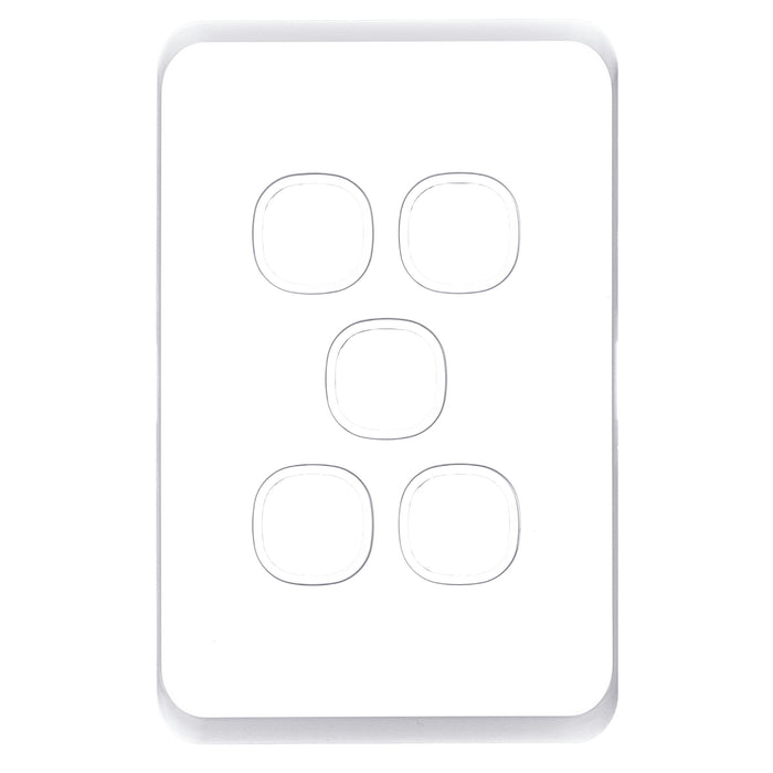 Tradesave Sleek 5 Gang Switch Plate ONLY