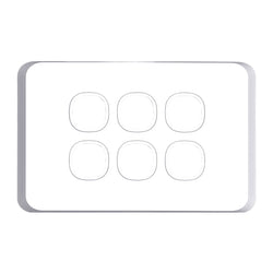 Tradesave Sleek 6 Gang Switch Plate ONLY